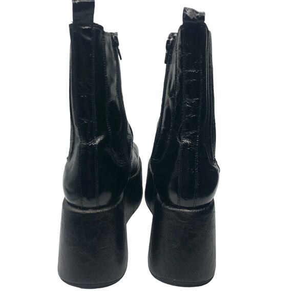 Free People Disco Days Platform Boot Black Crinkled Patent Black EU 41/US 11 NEW - Picture 4 of 12